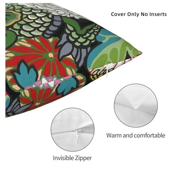 Pillow Covers Throw Decor 18X18 Only Japanese Dragon Set 2  Asian Chinese - Picture 3 of 10